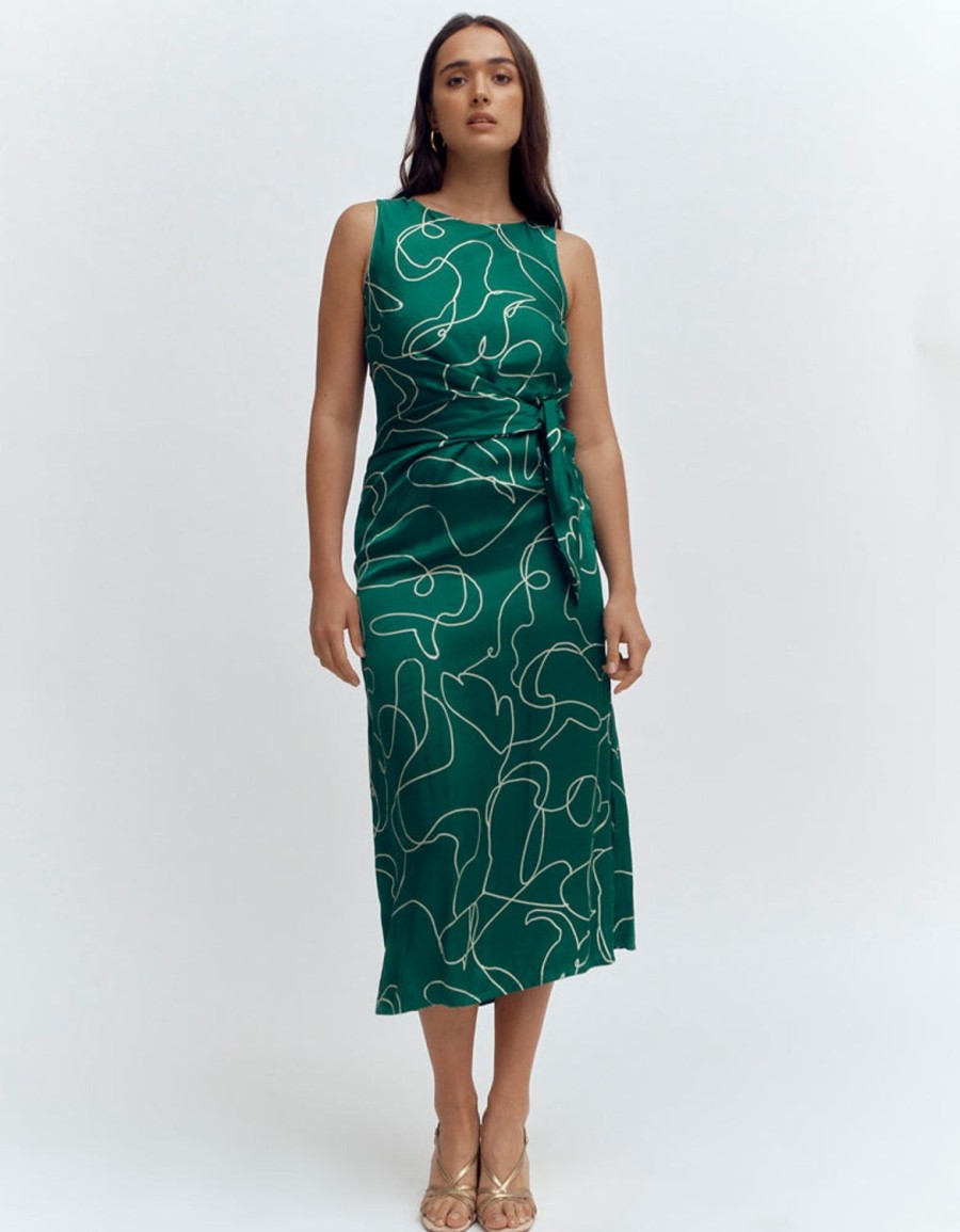 Clearance Devernois Printed Draped Dress