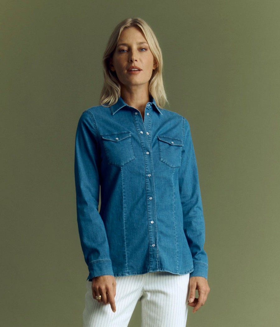 New Devernois Stretch Cotton Denim Shirt