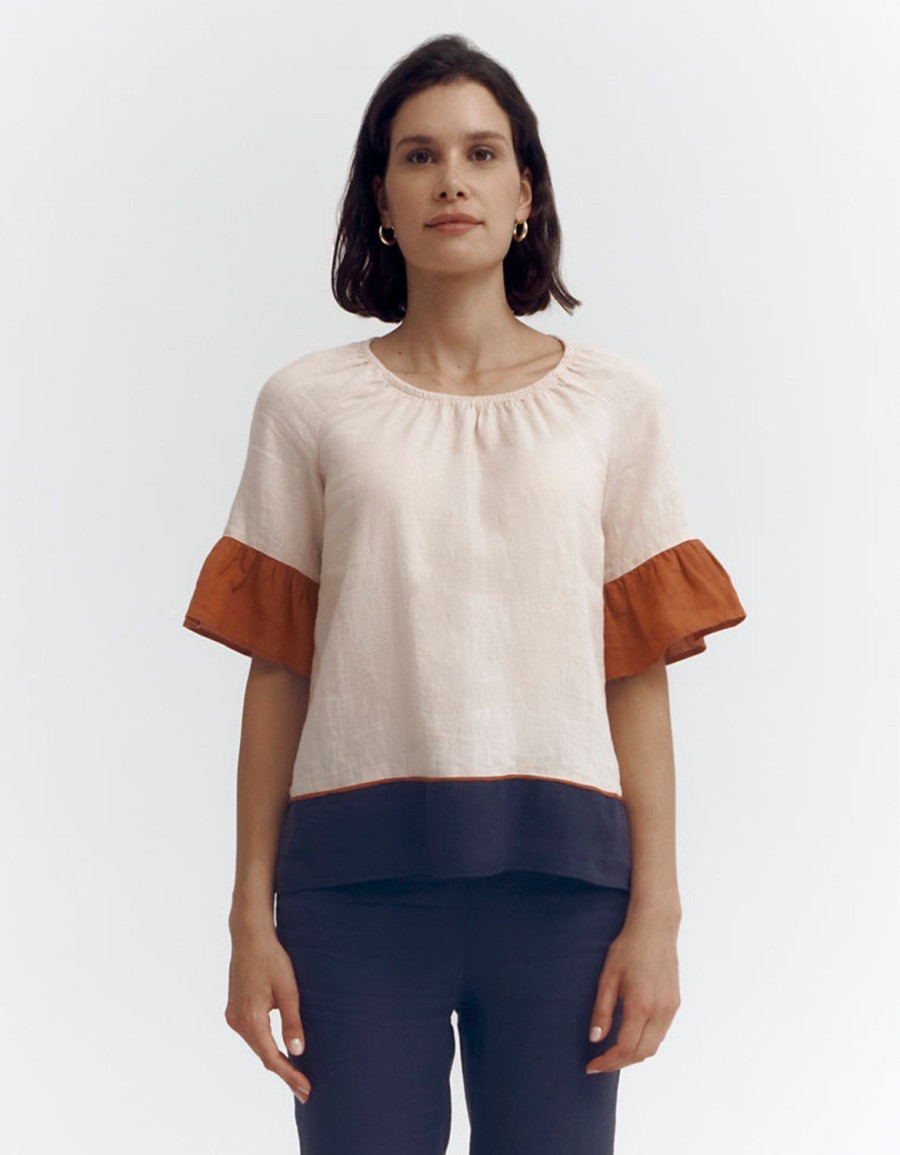 Hot Devernois Blouse With Ruffled Sleeves