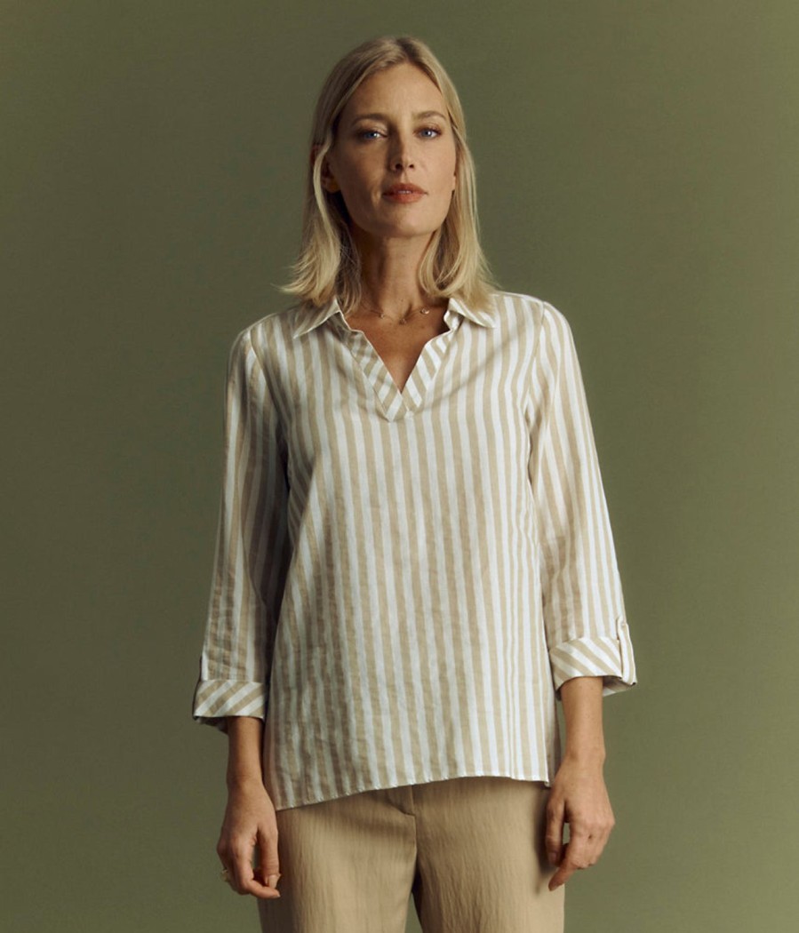 Online Devernois Striped Cotton And Linen Shirt