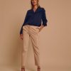 New Devernois Straight Stretch Cotton Trousers