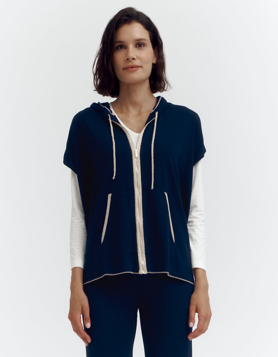 Clearance Devernois Short-Sleeved Knit "Sweatshirt" Vest