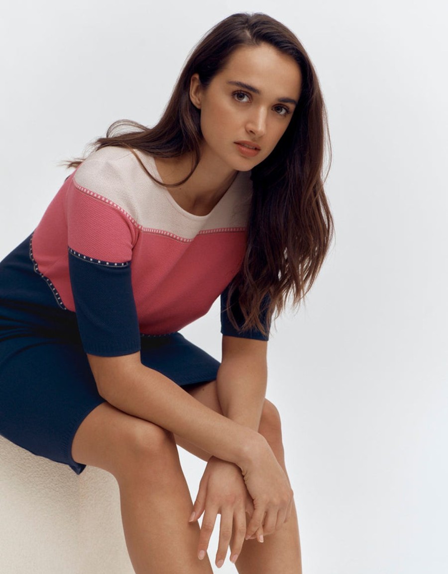 Clearance Devernois Colorblock Knit Dress