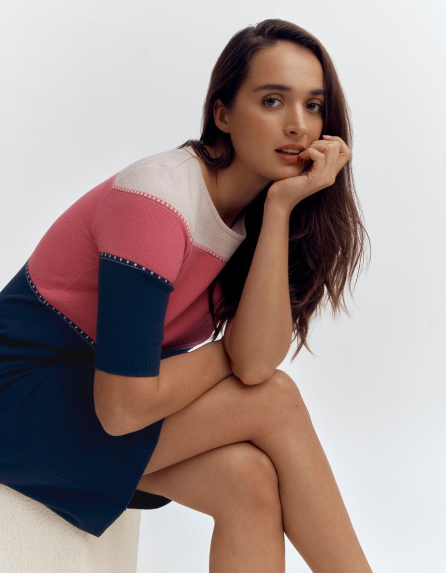 Clearance Devernois Colorblock Knit Dress