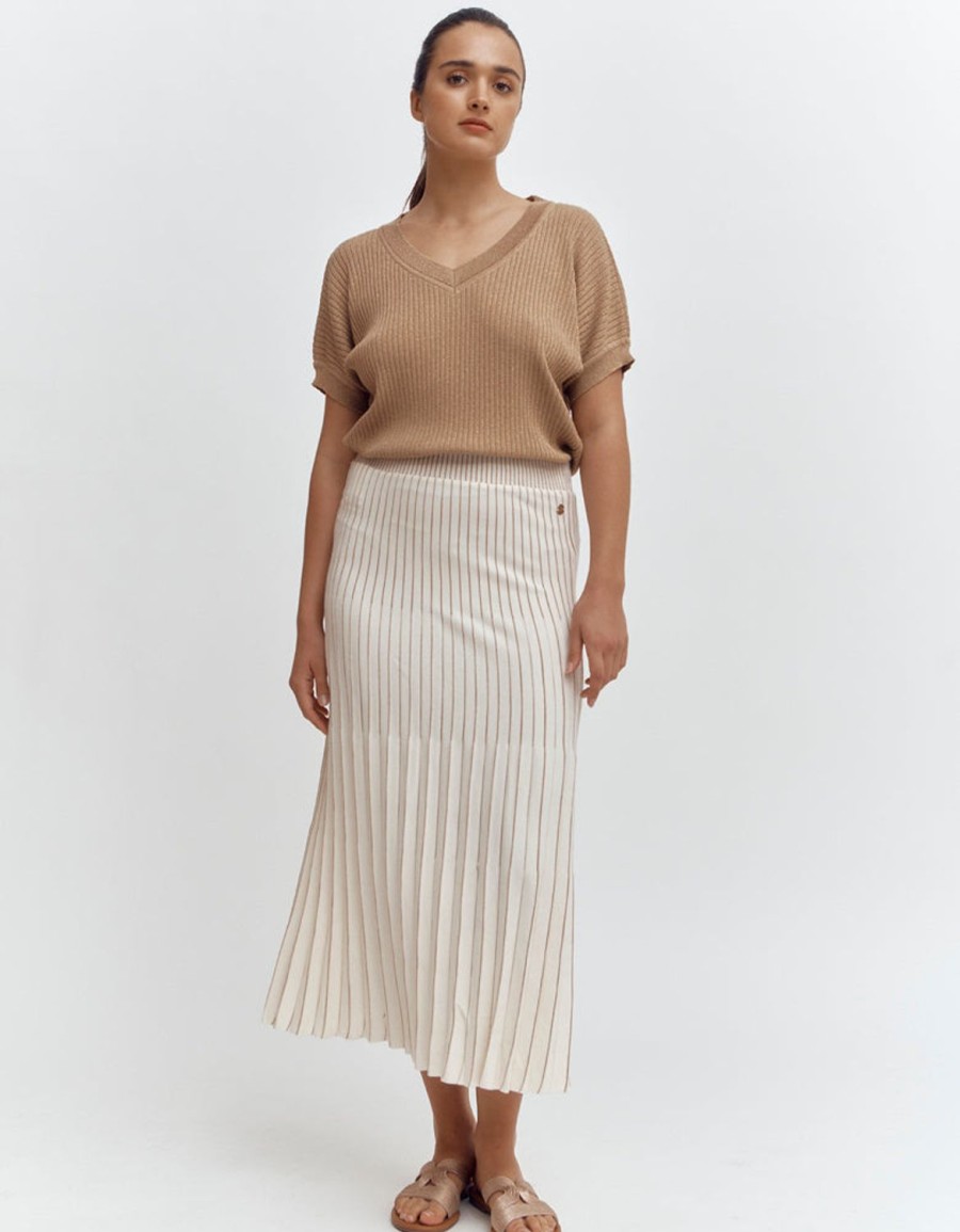 New Devernois Pleated Knit Skirt