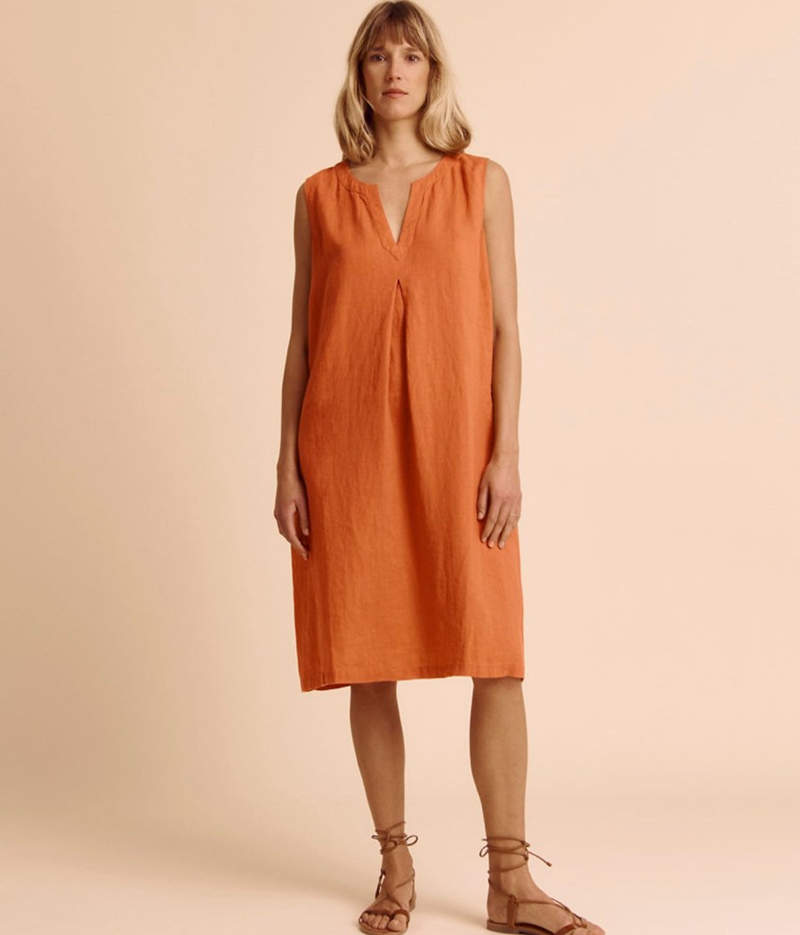 Hot Devernois Washed Linen Slip Dress