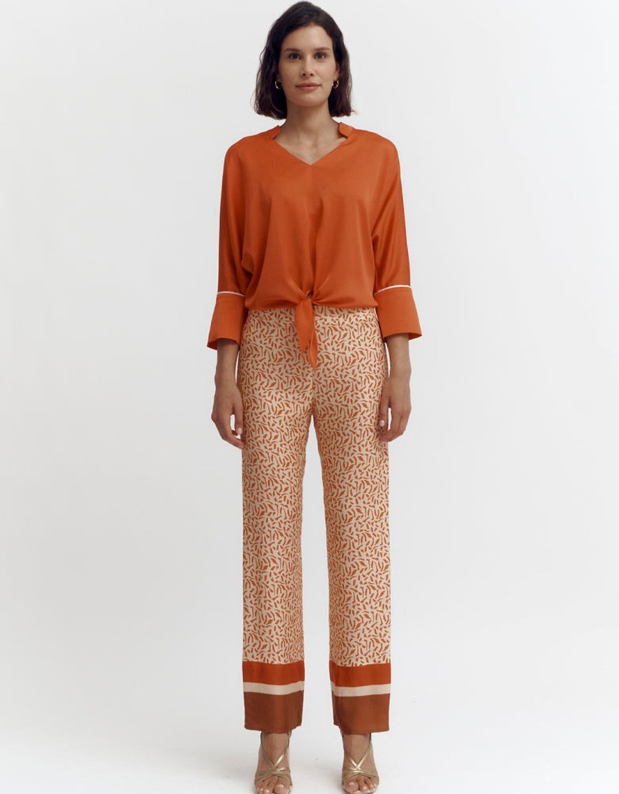 Online Devernois Flowing Printed Trousers