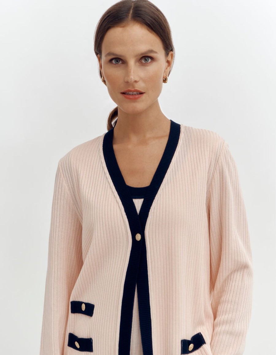 Clearance Devernois Ribbed Knit Cardigan