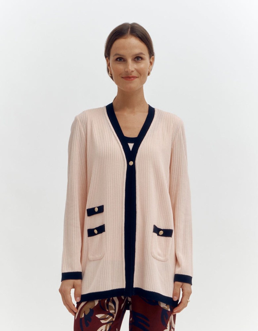 Clearance Devernois Ribbed Knit Cardigan