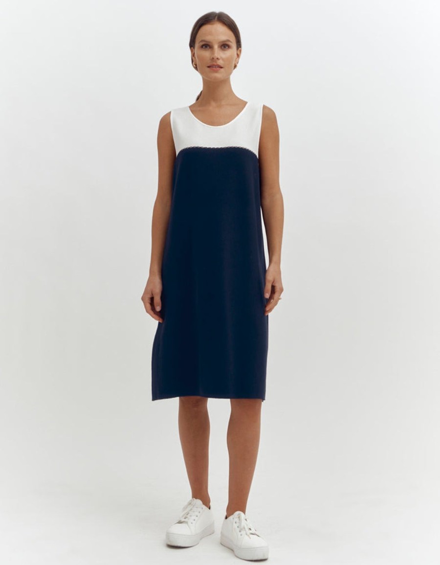 Clearance Devernois Colorblock Knit Dress