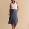 New Devernois Straight Linen Skirt