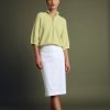 Online Devernois Straight Stretch Cotton Skirt